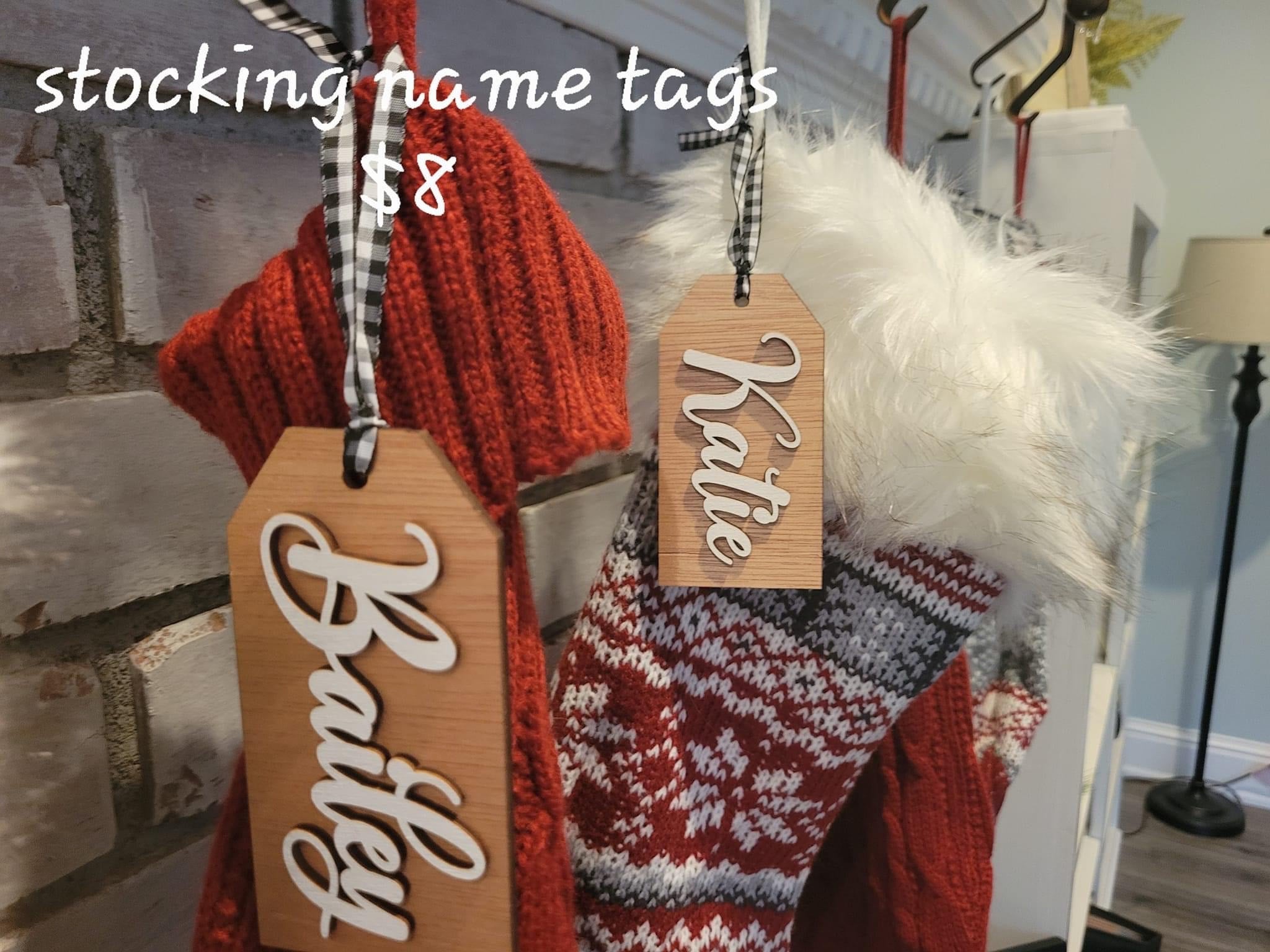 Christmas Stocking Name Tag - Custom Name Tags – Weathers World